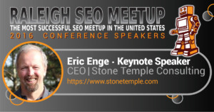 Eric Enge speaking at the Raleigh SEO Meetup Conference