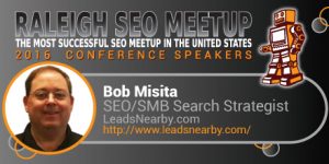 Bob Misita speaking at the Raleigh SEO Meetup Conference