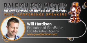 Will Hardison speaking at the Raleigh SEO Meetup Conference